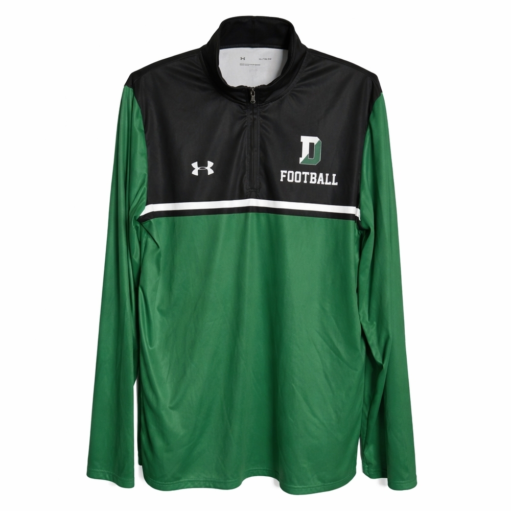 Under Armour Football Quarter Zip Pullover Green Black Mens XL